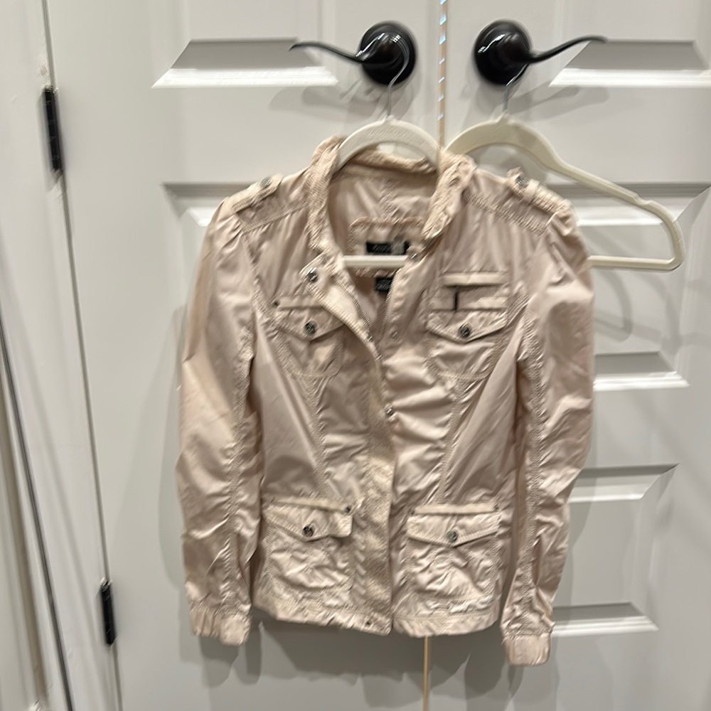 White House Black Market Cream Utility Jacket